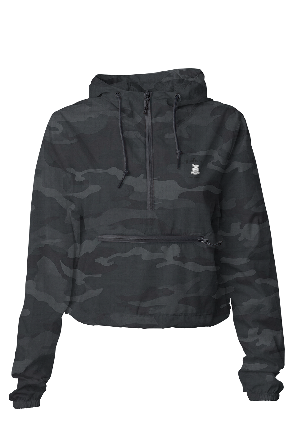 Black Camo Crop Windbreaker