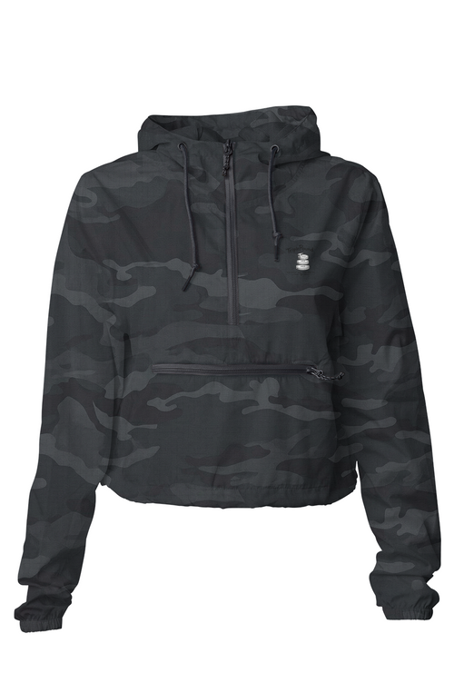 Black Camo Crop Windbreaker