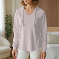 Womens Lightweight  Wash Hooded Sweatshirt